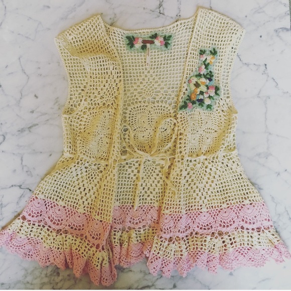 Free People Jackets & Blazers - SOLD✨Free People Crochet Vest